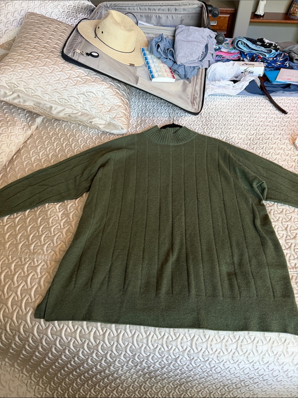 Eileen Fisher cashmere sweater Mock Turtleneck Sweater - Olive Green - Picture 5 of 9